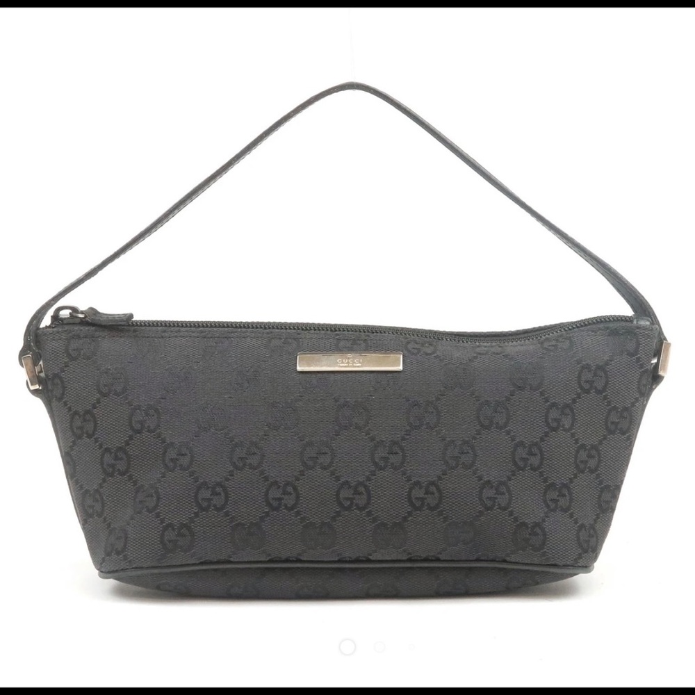 Black GUCCI boat bag pochette 10/10